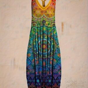 Multicolor Bohemian bodysuit